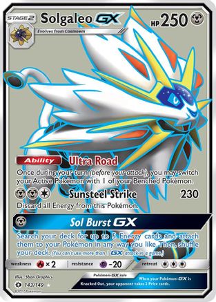 Solgaleo GX (Full Art) (143) [SM Base Set] Holofoil