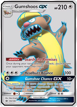 Gumshoos GX (Full Art) (145) [SM Base Set] Holofoil