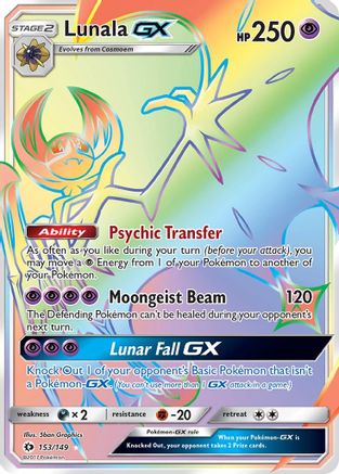 Lunala GX (Secret) (153) [SM Base Set] Holofoil
