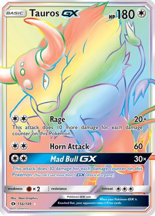 Tauros GX (Secret) (156) [SM Base Set] Holofoil