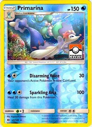 Primarina - 41/149 (Pokemon League) (41) [League & Championship Cards] Reverse Holofoil