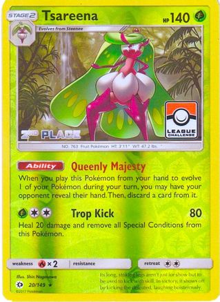 Tsareena - 20/149 (League Challenge) [2nd Place] (20) [League & Championship Cards] Reverse Holofoil