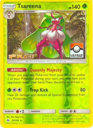 Tsareena - 20/149 (League Challenge) [3rd Place] (20) [League & Championship Cards] Reverse Holofoil