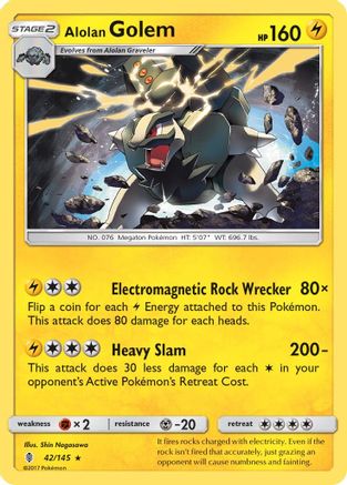 Alolan Golem (42) [SM - Guardians Rising] Holofoil