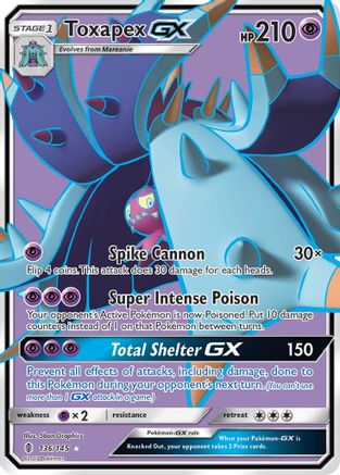 Toxapex GX (Full Art) (136) [SM - Guardians Rising] Holofoil