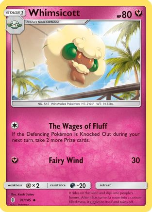 Whimsicott (91) [SM - Guardians Rising] Reverse Holofoil