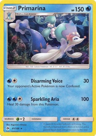 Primarina - 041/149 (Cracked Ice Holo) (41) [Deck Exclusives] Holofoil