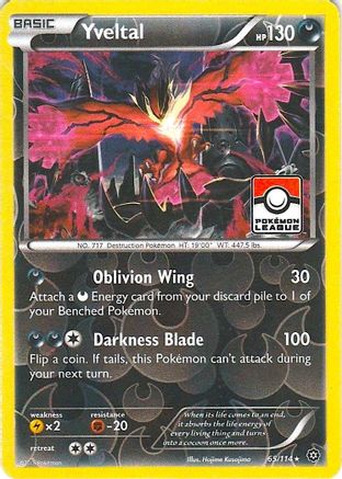 Yveltal - 65/114 (Pokemon League) (65) [League & Championship Cards] Reverse Holofoil