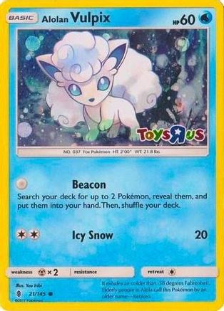 Alolan Vulpix - 21/145 (Toys R Us Promo) (21) [Miscellaneous Cards & Products] Holofoil