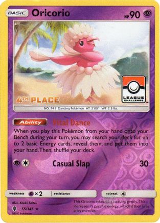 Oricorio - 55/145 (League Challenge) [4th Place] (55) [League & Championship Cards] Reverse Holofoil