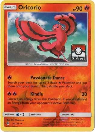 Oricorio - 14/145 (Pokemon League) (14) [League & Championship Cards] Reverse Holofoil