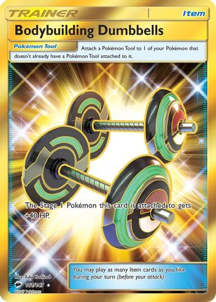 Bodybuilding Dumbbells (Secret) (161) [SM - Burning Shadows] Holofoil