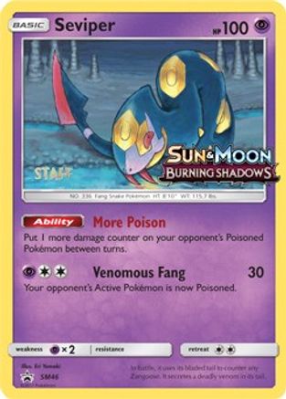 Seviper - SM46 (Prerelease) [Staff] (SM46) [SM Promos] Holofoil