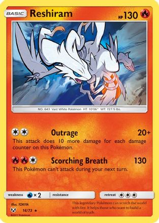 Reshiram (14) [Shining Legends] Reverse Holofoil