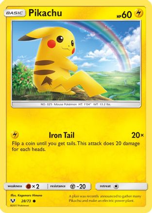 Pikachu (28) [Shining Legends] Reverse Holofoil