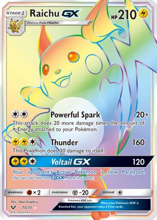 Raichu GX (Secret) (75) [Shining Legends] Holofoil