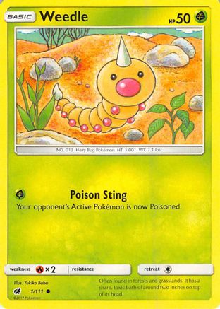 Weedle (1) [SM - Crimson Invasion] Reverse Holofoil
