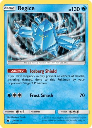 Regice (28) [SM - Crimson Invasion] Reverse Holofoil