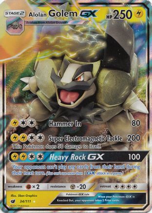 Alolan Golem GX (34) [SM - Crimson Invasion] Holofoil