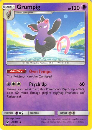 Grumpig (42) [SM - Crimson Invasion] Reverse Holofoil