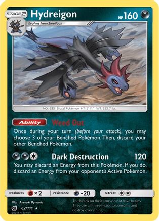 Hydreigon (62) [SM - Crimson Invasion] Reverse Holofoil