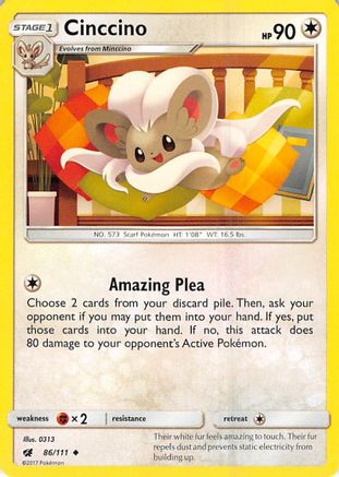 Cinccino (86) [SM - Crimson Invasion] Reverse Holofoil
