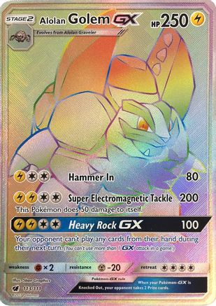 Alolan Golem GX (Secret) (113) [SM - Crimson Invasion] Holofoil