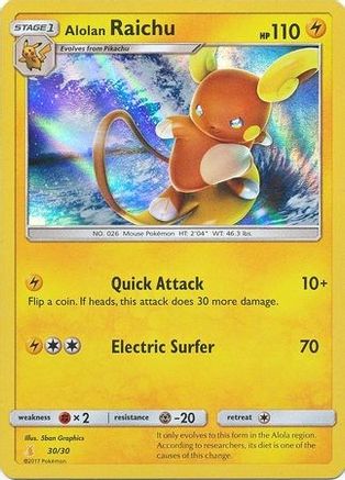 Alolan Raichu (#30 Holofoil) (30) [SM Trainer Kit: Lycanroc & Alolan Raichu] Holofoil