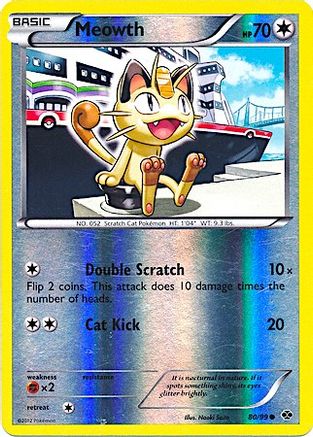 Meowth - 80/99 (Mirror Reverse Holo) (80) [Miscellaneous Cards & Products] Reverse Holofoil