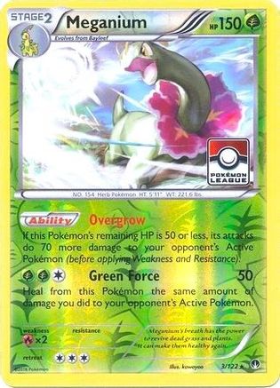 Meganium - 3/122 (Pokemon League) (3) [League & Championship Cards] Reverse Holofoil