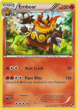 Emboar - 19/114 (Cracked Ice Holo) (19) [Deck Exclusives] Holofoil
