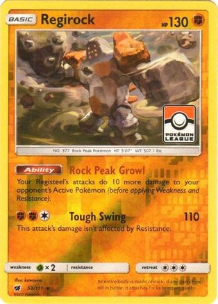 Regirock - 53/111 (Pokemon League) (53) [League & Championship Cards] Reverse Holofoil