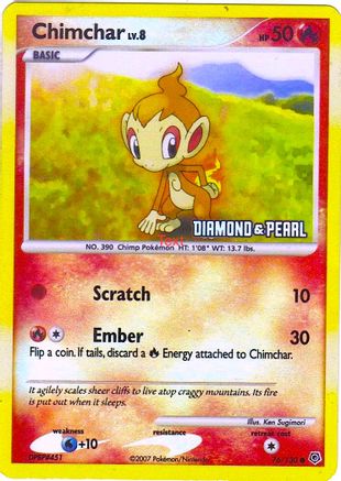 Chimchar - 76/130 [Diamond & Pearl] (76) [Burger King Promos] Reverse Holofoil