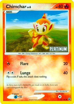 Chimchar - 56/100 [Platinum] (56) [Burger King Promos] Reverse Holofoil