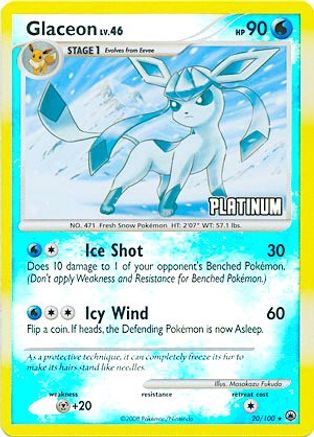 Glaceon - 20/100 [Platinum] (20) [Burger King Promos] Reverse Holofoil