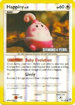 Happiny - 52/123 [Diamond & Pearl] (52) [Burger King Promos] Reverse Holofoil