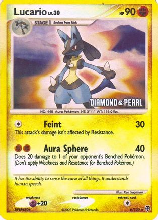 Lucario - 6/130 [Diamond & Pearl] (6) [Burger King Promos] Reverse Holofoil