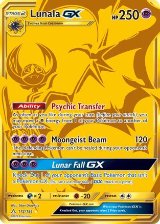 Lunala GX (Secret Rare) (172) [SM - Ultra Prism] Holofoil