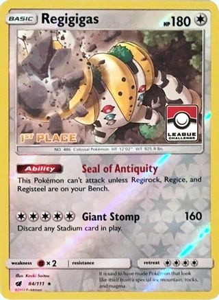 Regigigas - 84/111 (League Challenge) [1st Place] () [League & Championship Cards] Reverse Holofoil