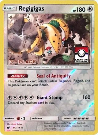Regigigas - 84/111 (League Challenge) [3rd Place] (84) [League & Championship Cards] Reverse Holofoil