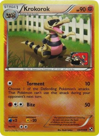 Krokorok - 64/114 (League Promo) (64) [League & Championship Cards] Reverse Holofoil