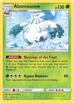 Abomasnow (4) [SM - Forbidden Light] Reverse Holofoil