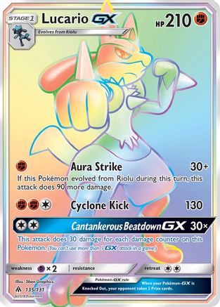 Lucario GX (Secret) (135) [SM - Forbidden Light] Holofoil