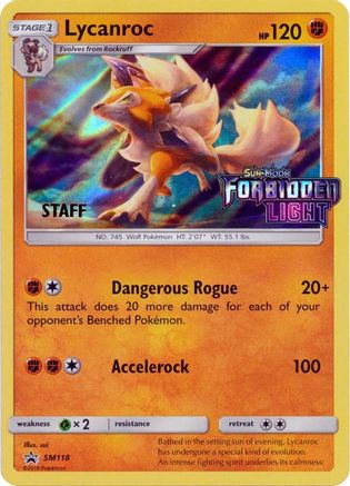 Lycanroc - SM118 (Prerelease) [Staff] (SM118) [SM Promos] Holofoil