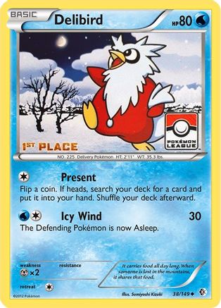 Delibird - 38/149 (Pokemon League) [1st Place] (38) [League & Championship Cards] Reverse Holofoil