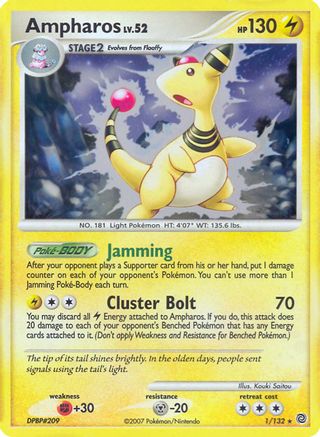 Ampharos - 1/132 (DP Secret Wonders) (1) [Deck Exclusives]