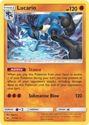 Lucario (SM - Burning Shadows) (71) [Deck Exclusives]