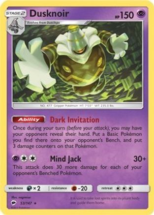 Dusknoir - 53/147 (SM Burning Shadows) (53) [Deck Exclusives]