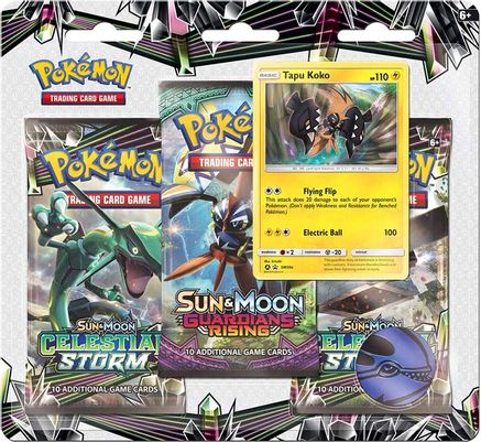 Pokemon Celestial Storm 3 Pack Booster Blister [Tapu Koko]