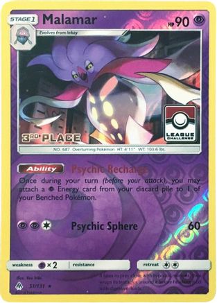 Malamar - 51/131 (League Challenge) [3rd Place] (51) [League & Championship Cards] Reverse Holofoil